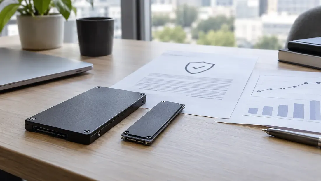 Two SSDs beside reliability and warranty papers